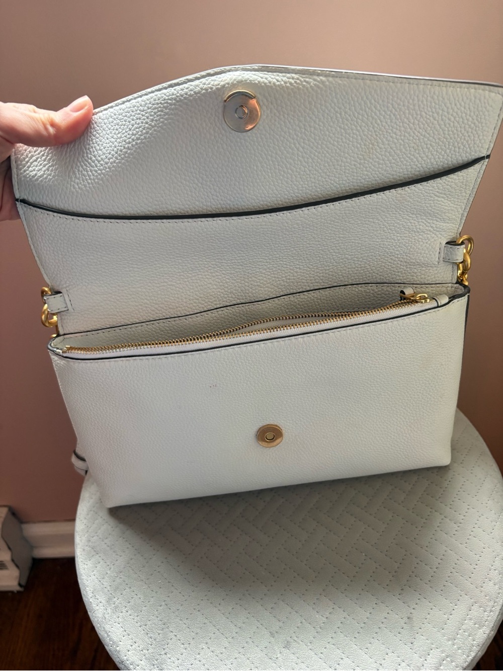Tory Burch White Leather McGraw CrossBody Bag - Picture 7 of 8